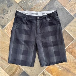 Adidas•34•LIKE NEW•Men’s Ultimate Golf Shorts•Black/Charcoal Plaid•10.5” Inseam